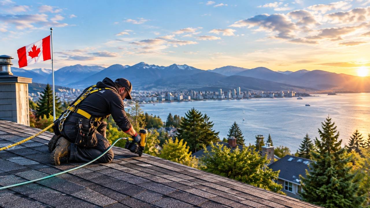 Professional Roofers Working